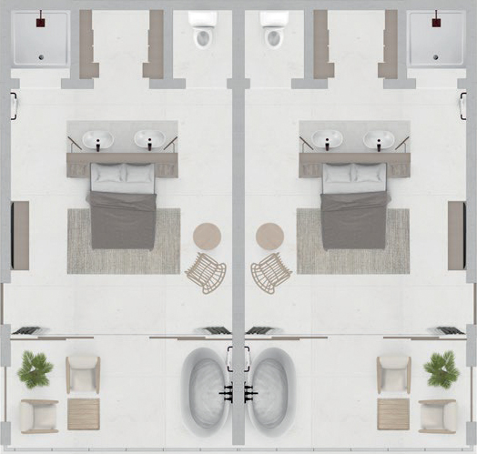 Floorplan of Moon Gate's Standard Suite.